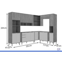 Cozinha Completa 8 Peças Divina CZ619 Cinamomo/Off White MGM