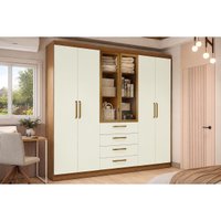 Guarda Roupa Casal 6 Pts c/Vid 4Gav T594 Of White Kappesberg