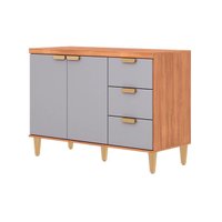 Balcão Cozinha Elena 2 Portas 3Gavs 120cm Cin/Platina MGM
