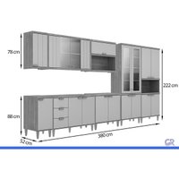 Cozinha Completa 8 Peças Elena CZ542 Cinamomo/Titanium MGM
