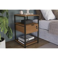 Mesa Cabeceira LI046 Industrial 1 Gaveta Kappesberg Preto