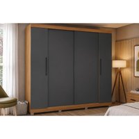 Guarda Roupa Casal 4Pts 3Gav Pé CB03T591 Grafite Kappesberg