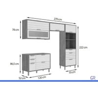 Cozinha Completa 4 Peças Eloise CZ600 Cinamomo/Platina MGM