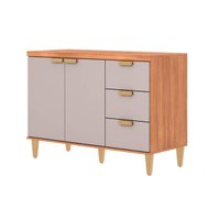 Balcão Cozinha Elena 2 Portas 3Gavs 120cm Cinamomo/Off MGM