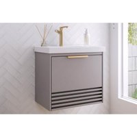 Gabinete Banheiro Suspenso Paraty c/Cuba 60cm Platina MGM