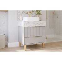 Gabinete Banheiro Riviera c/Cuba 70cm Platina/Calacata MGM