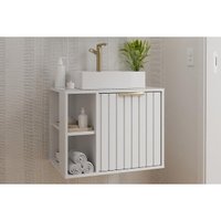 Gabinete Banheiro Suspenso Noruega c/Cuba 60cm Branco MGM