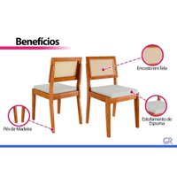 Mesa Jantar Condessa 160cm + 4 Cads Rainha Eucalipto Nesher