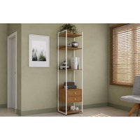 Estante Livros Decoração Industrial LI050 Branco Kappesberg