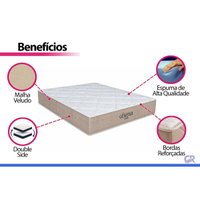 Cama Box Baú CRC Casal +Colchão D45 Genova Orthoflex 138x188