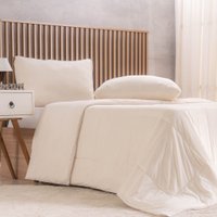 Kit Cama Verão King Gelatto TermoFresh Edredom e Travesseiros Algodão Cru