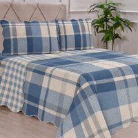 Kit Cobre Leito Casal Dupla Face Ultra Lisse 210x230cm 100% Poliéster Bene Casa Azul