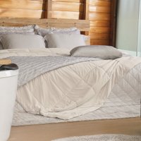Kit Cama Verão Queen Gelatto TermoFresh Edredom e Travesseiros Algodão Cru