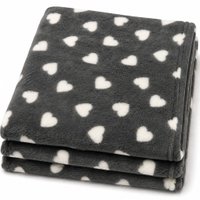 Manta Oportunity Bebê Flannel Fleece 100x75cm 100% Poliéster Bene Casa Cinza Coração