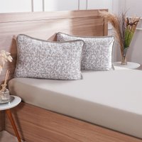 Jogo de Cama Casal 3 Pçs Malha Premium 145g/m² 100% Algodão 138x188x30cm Adornos