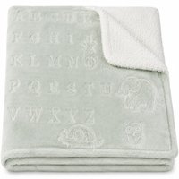 Manta Oportunity Bebê Dupla Face Sherpa e Flannel Fleece 100x75cm Bene Casa Verde Água Alfabeto