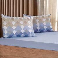 Jogo de Cama King Cotton Touch 3 Pçs 100% Poliéster Bene Casa Azul
