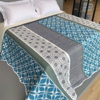Colcha Casal Basic 100% Poliéster 180x215cm Azul Claro
