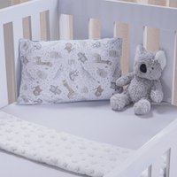 Jogo de Berço 2 Pçs Malha 100% Algodão 125g/m² Bene Casa Zoo Cinza