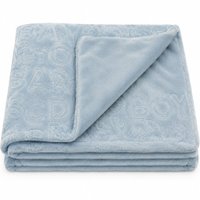 Manta Oportunity Bebê Dupla Face Flannel Fleece 100x75cm Bene Casa Azul Alfabeto