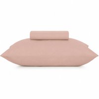 Jogo de Cama Solteiro 2 Pçs Toque Acetinado 100% Poliéster Altenburg Rosa Lunar