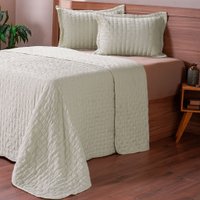 Kit Colcha Casal Santorini New 100% Poliéster 220x240cm Tessi Verde Pistache