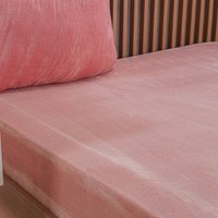 Lençol com Elástico Casal Plush Flannel 100% Poliéster 138x188x30cm Bene Casa Rosê