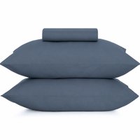 Jogo de Cama Queen 3 Pçs Toque Acetinado 100% Poliéster Altenburg Azul Dimensão