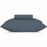 Jogo de Cama Solteiro 2 Pçs Toque Acetinado 100% Poliéster Altenburg Azul Dimensão