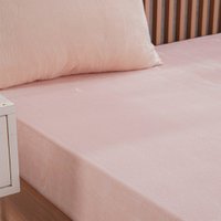 Lençol com Elástico Casal Plush Flannel 100% Poliéster 138x188x30cm Bene Casa Rosa