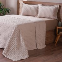 Kit Colcha Queen Santorini New 100% Poliéster 240x260cm Pêssego Claro