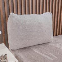 Lençol com Elástico Casal Plush Flannel 100% Poliéster 138x188x30cm Bene Casa Cinza Claro