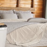 Kit Cama Verão Casal Gelatto TermoFresh Edredom e Travesseiros Algodão Cru