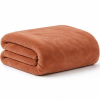 Manta Solteiro Plush 100% Poliéster 180g/m² 160x220cm Bene Casa Terracota