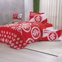 Kit Colcha e Jogo de Cama Solteiro Times de Futebol 100% Algodão 160x220cm Bene Casa Internacional