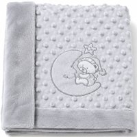 Manta Bebê Dots com Bordado 100% Poliéster 100x70cm Bene Casa Cinza