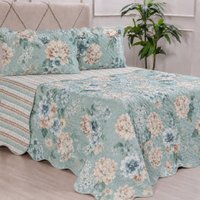 Kit Cobre Leito Queen Dupla Face Ultra Lisse 230x250cm 100% Poliéster Bene Casa Verde Claro