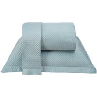 Kit Colcha Casal Satinatta Cetim 100% Póliéster 220x240cm Tessi Azul Lago