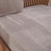 Lençol com Elástico Casal Plush Flannel 100% Poliéster 138x188x30cm Bene Casa Marrom