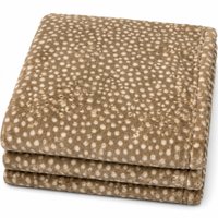 Manta Oportunity Bebê Flannel Fleece 100x75cm 100% Poliéster Bene Casa Areia Bolinhas