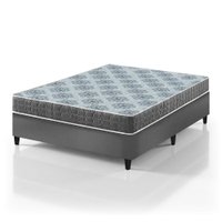 Cama Box Viúva Cinza + Colchão Espuma D23 Zidi Washington 128x188x51cm