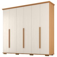 Guarda Roupa Casal 6 Portas 5 Gavetas Rest 273 cm Cinamomo Areia ZANZ