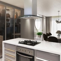 Coifa de Ilha 75 Cm Vidro Curvo 127v Inox - Fogatti