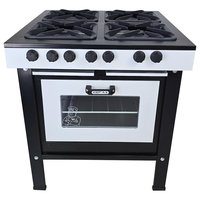 Fogão a Gás 4 Bocas com Forno Cefaz Linha Chef Branco e Preto