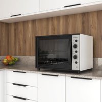 Forno Elétrico de Bancada Smart 60 com Espeto Giratório 127v Branco/Preto - Fogatti