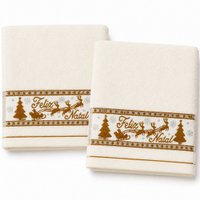 Kit 30 Toalhas de Mãos e Lavabo Natalina 30x50cm 100% Algodão 400g/m² Bene Casa Pérola