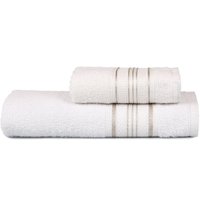 Jogo de Toalhas Banho e Rosto Rubi 280g/m² 98% Algodão Atlântica Off White