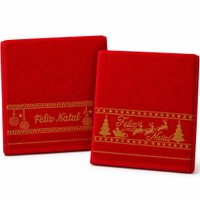 Kit 20 Toalhas de Mãos e Lavabo Natalina 30x50cm 100% Algodão 400g/m² Bene Casa Vermelho
