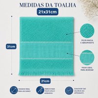 Kit 50 Toalhas Social Fina Bianca 100% Algodão 21x31cm Cores Sortidas