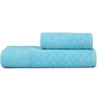 Jogo de Toalhas Banho e Rosto Finesse 380g/m² 100% Algodão Atlântica Azul Polar